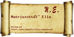 Matriszottó Ella névjegykártya